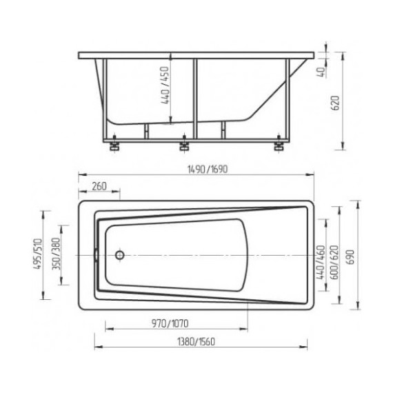 Ванна гидромассажная Aquatek Либра 150x70 см - фото 4