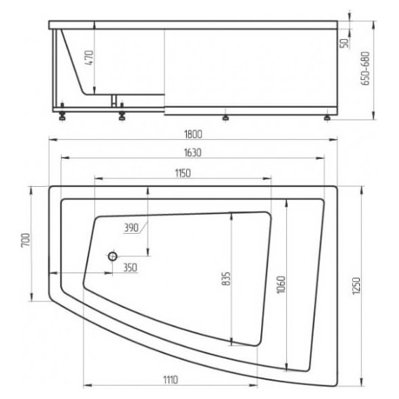 Ванна гидромассажная Aquatek Оракул 180x125 см R - фото 4