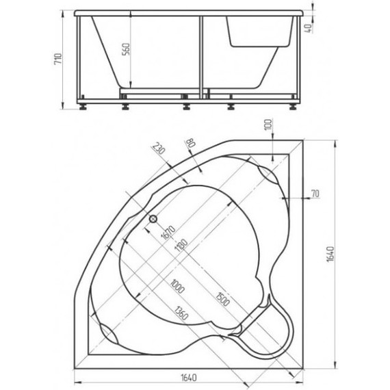 Ванна гидромассажная Aquatek Сириус 164x164 см - фото 5