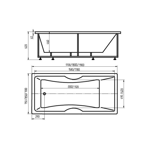 Ванна гидромассажная Aquatek Феникс 170x75 см - фото 7