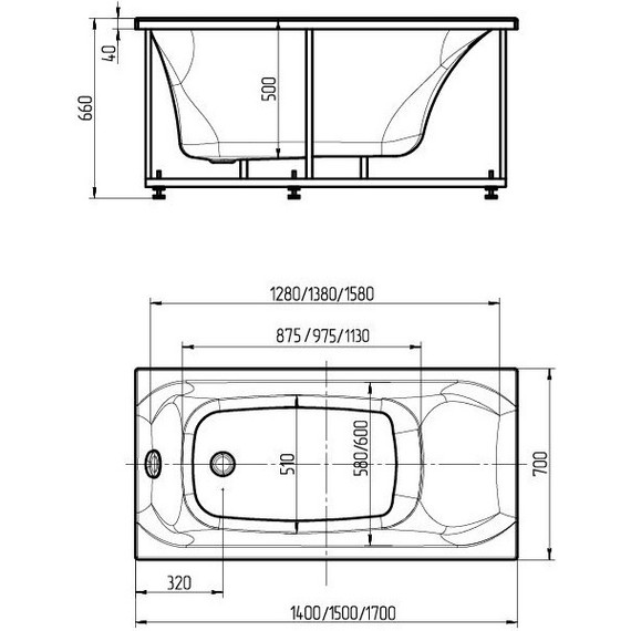 Ванна гидромассажная Aquatek Альфа 170x70 см - фото 4