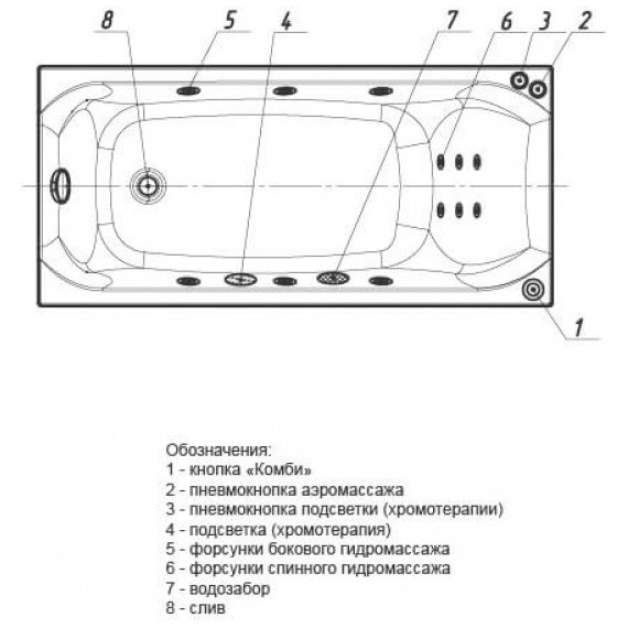 Ванна гидромассажная Aquatek Альфа 150x70 см - фото 6