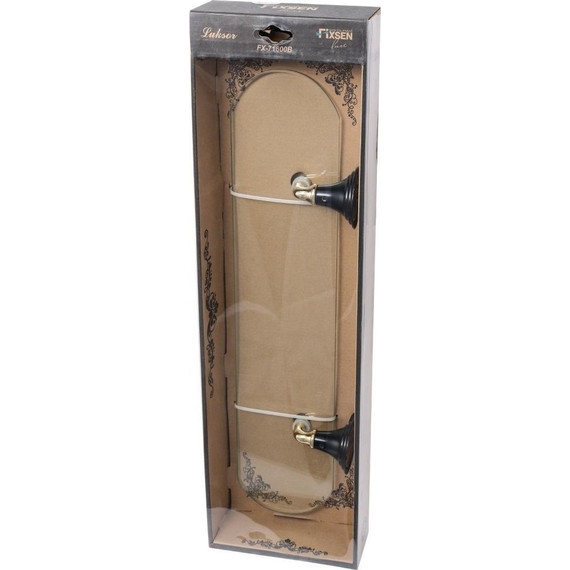 Стеклянная полка Fixsen Luksor FX-71603B 52 см, цвет черный - фото 2