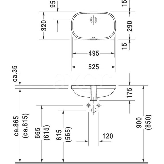 Раковина врезная под столешницу Duravit D-Code 49 см 0338490000 - фото 6