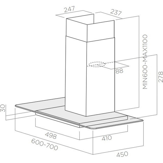Вытяжка Elica flat Glass IX/A/90 (прозрачное стекло) - фото 2