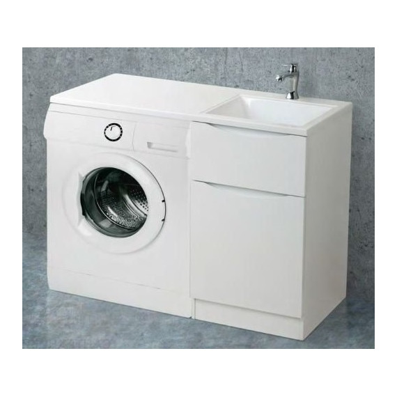 Тумба напольная с раковиной-столешницей BelBagno LAVANDERIA-580/1200-2C-PIA-BL 120 см R, Bianco Opaco - фото 