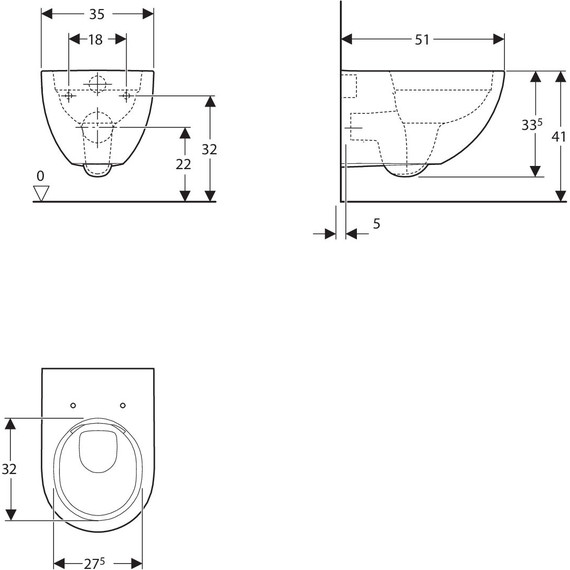 Унитаз подвесной Geberit (Keramag) Acanto Rimfree 500.600.01.2 - фото 6