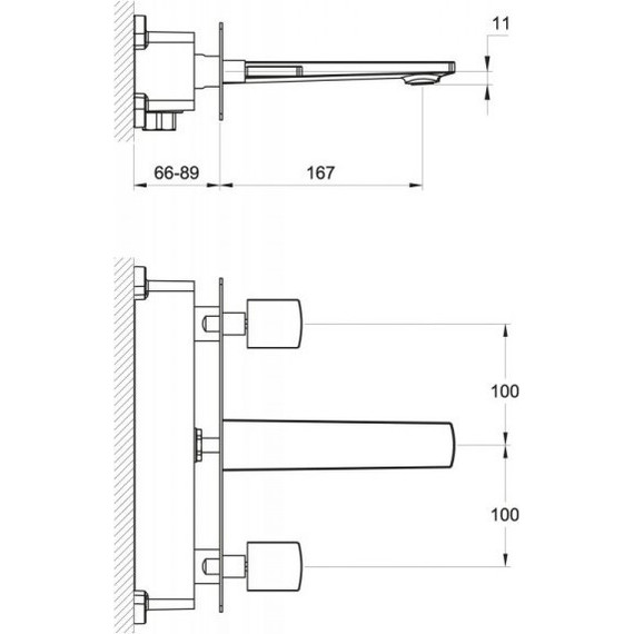 Смеситель для раковины настенный BelBagno Carin CAR-BLI-CRM - фото 2