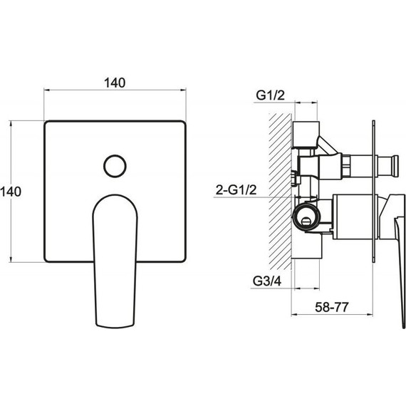 Смеситель для ванны BelBagno Carin CAR-BASM-CRM - фото 2
