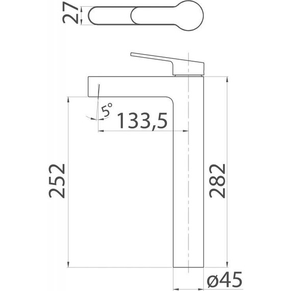 Смеситель для раковины высокий BelBagno Delta DEL-LMC-IN, сатин, Цвет производителя: сатин - фото 2