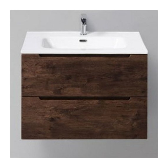 Тумба подвесная с раковиной BelBagno ETNA39-700/390-2C-SO-RW-P 70 см, Rovere Moro, Цвет фасада: Rovere Moro - фото 
