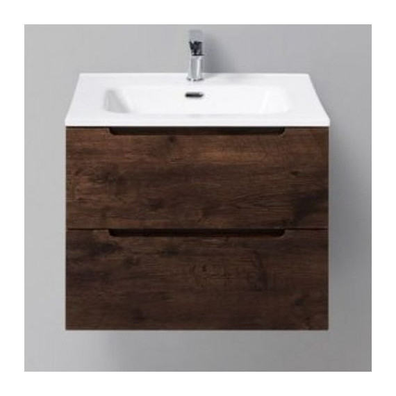 Тумба подвесная с раковиной BelBagno ETNA39-600/390-2C-SO-RW-P 60 см, Rovere Moro, Цвет фасада: Rovere Moro - фото 