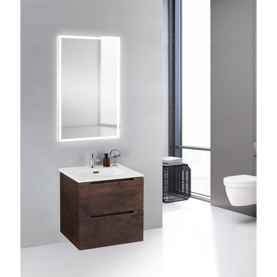 Тумба подвесная с раковиной BelBagno ETNA39-700/390-2C-SO-RW-P 70 см, Rovere Moro, Цвет фасада: Rovere Moro - фото 2