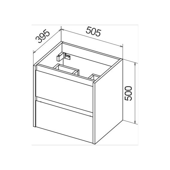 Тумба подвесная с раковиной BelBagno KRAFT 39-500/390-2C-SO-RT 50 см, Rovere Tabacco - фото 6