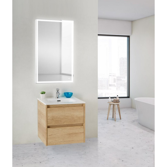 Тумба подвесная с раковиной BelBagno KRAFT 39-500/390-2C-SO-RNN 50 см, Rovere Nebrasca Nature - фото 2