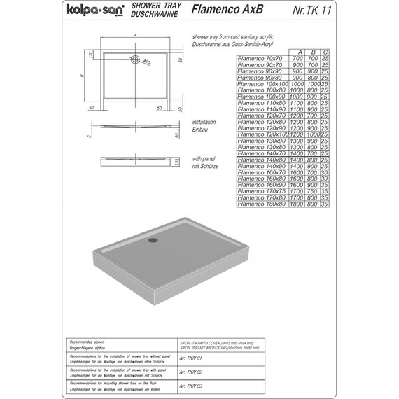 Поддон акриловый Kolpa-San Flamenco 140х80 см - фото 3