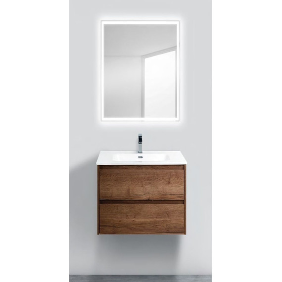 Тумба подвесная с раковиной BelBagno KRAFT 39-800/390-2C-SO-RT 80 см, Rovere Tabacco - фото 4