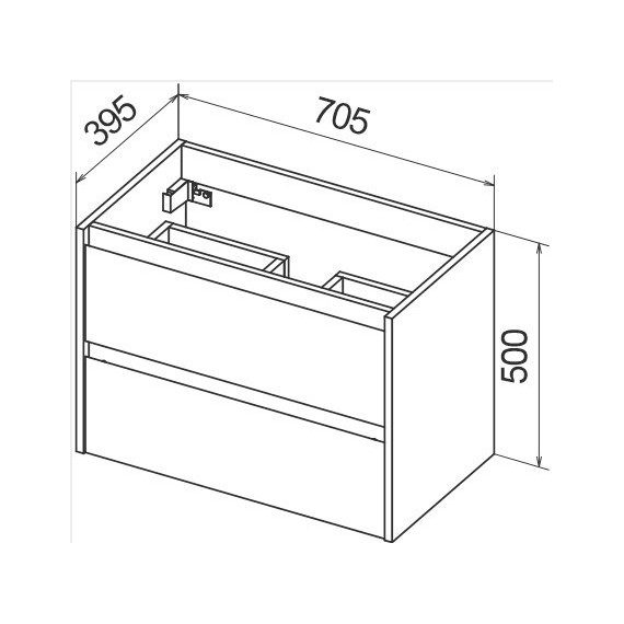 Тумба подвесная с раковиной BelBagno KRAFT 39-700/390-2C-SO-BO 70 см, Bianco Opaco - фото 5