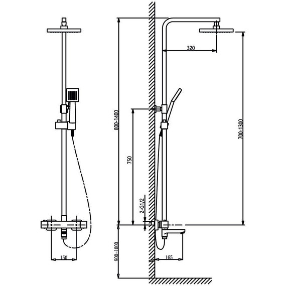 Душевая стойка с термостатом Timo Tetra-Thermo SX-0169/00 - фото 5