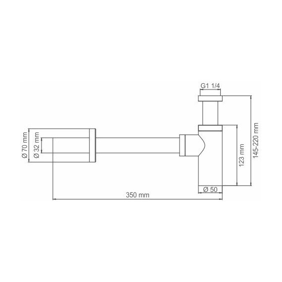 Сифон для умывальника WasserKraft A094, черный - фото 2