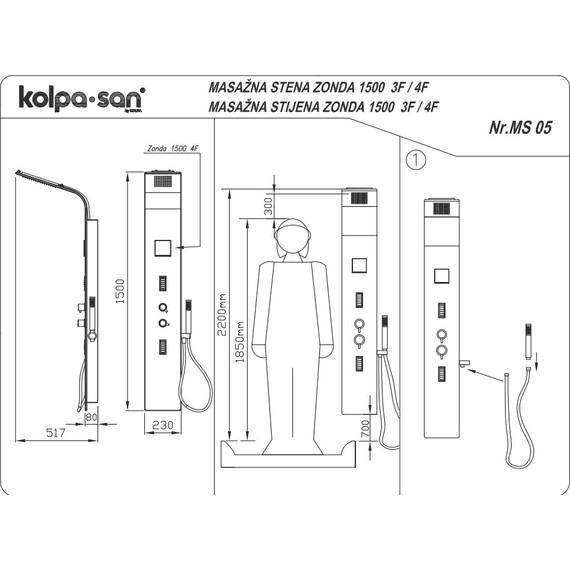 Гидромассажная панель Kolpa-San Zonda 3F, белый - фото 4