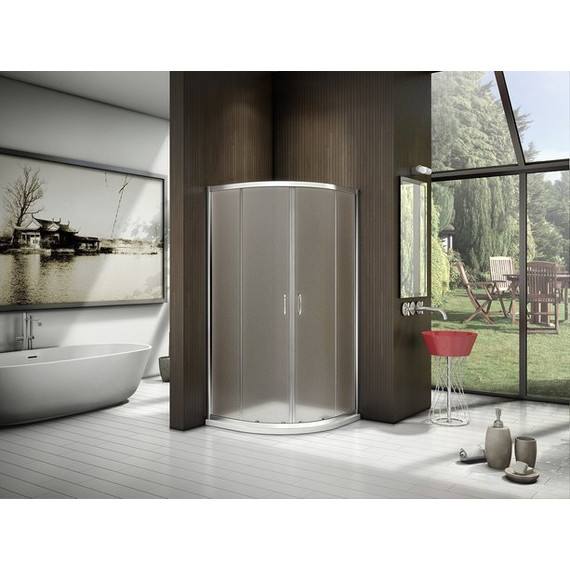Душевое ограждение Bas Latte R-100-G-WE 100х100 см, алюминий/матовое - фото 2
