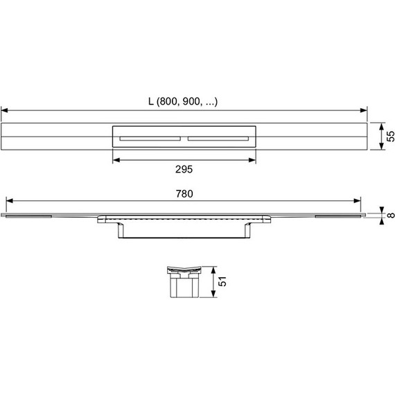 Трап TECEdrainprofile 90 см 670913, нержавеющая сталь, глянец/красный/позолоченный, Цвет производителя: красный, глянец, позолоченный, Размер трапа: 900 - фото 9