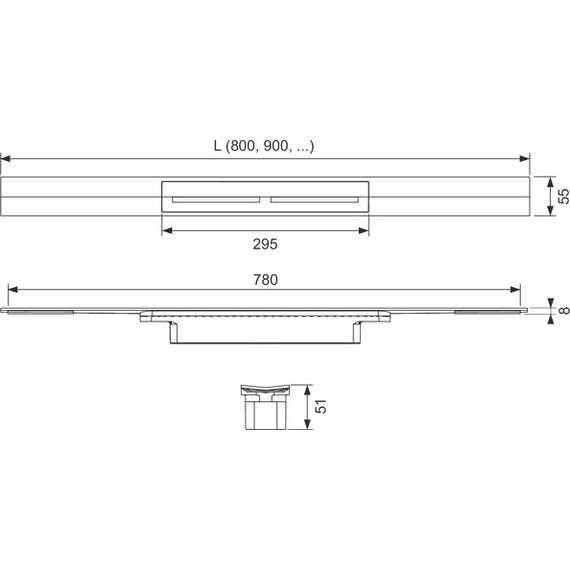 Трап TECEdrainprofile 90 см 670910, нержавеющая сталь, глянец, Цвет производителя: глянец, Размер трапа: 900 - фото 10