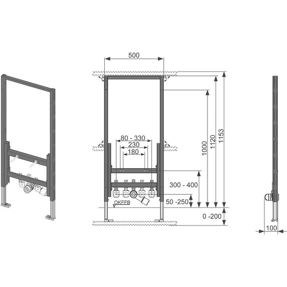 Инсталляция для биде TECEprofil (h = 1120 мм) 9330000 - фото 2