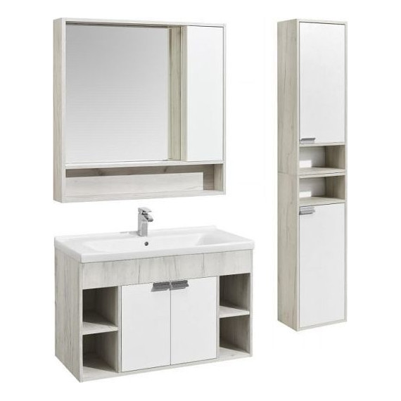 Зеркало-шкаф Акватон Флай 100 см 1A237802FAX10, белый/дуб крафт - фото 4