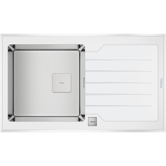 Кухонная мойка Teka Maestro Diamond RS15 1B 1D 86 White 115100012, белое стекло - фото 
