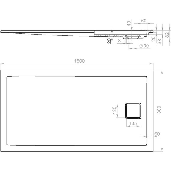 Поддон Salini Capri 150х80 см 120221M (S-Stone) матовый - фото 7