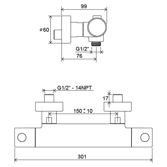 Смеситель для душа с термостатом Ravak Puri X070116 - фото 10