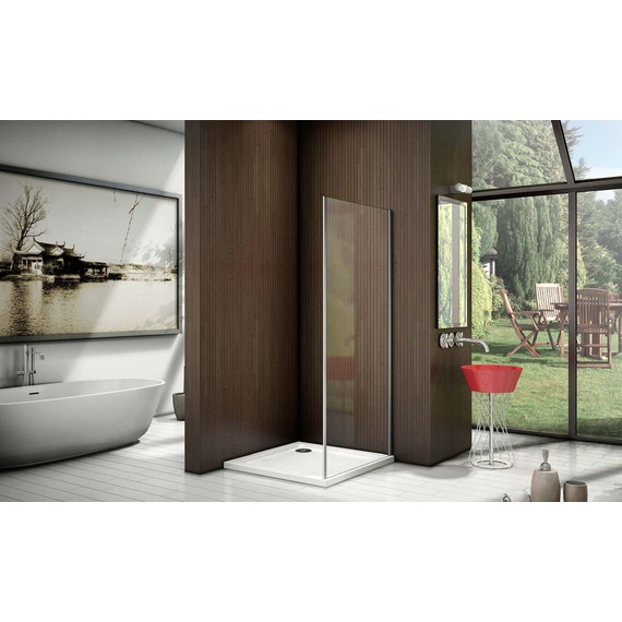 Боковая стенка Bas Latte SP-100-C-WE 100 см алюминий/прозрачное - фото 6