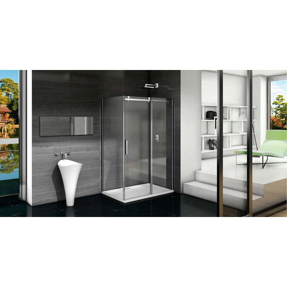 Душевое ограждение Bas Galaxy WTW+SP C-CH 170х80 см, хром/прозрачное - фото 5