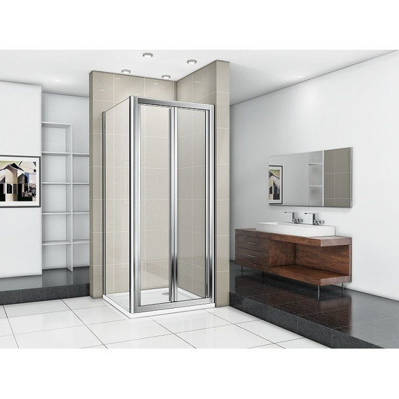 Душевое ограждение Bas Infinity SD+SP C-CH 90х90 см, хром/прозрачное - фото 4