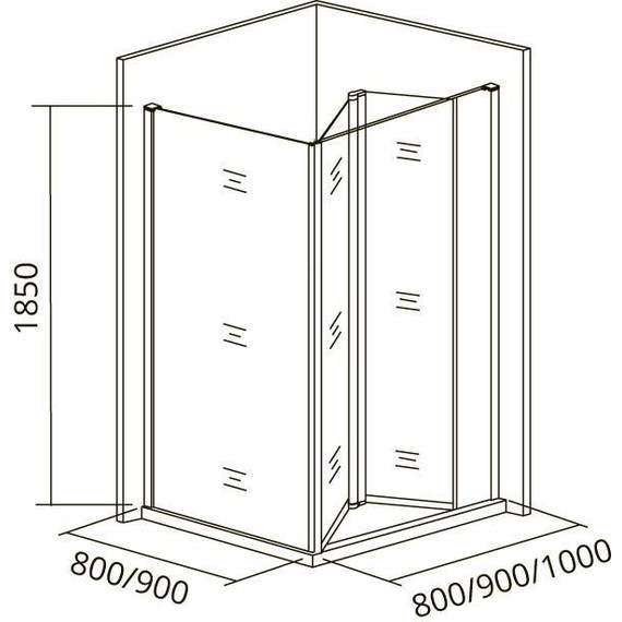 Душевое ограждение Bas Infinity SD+SP C-CH 90х90 см, хром/прозрачное - фото 5