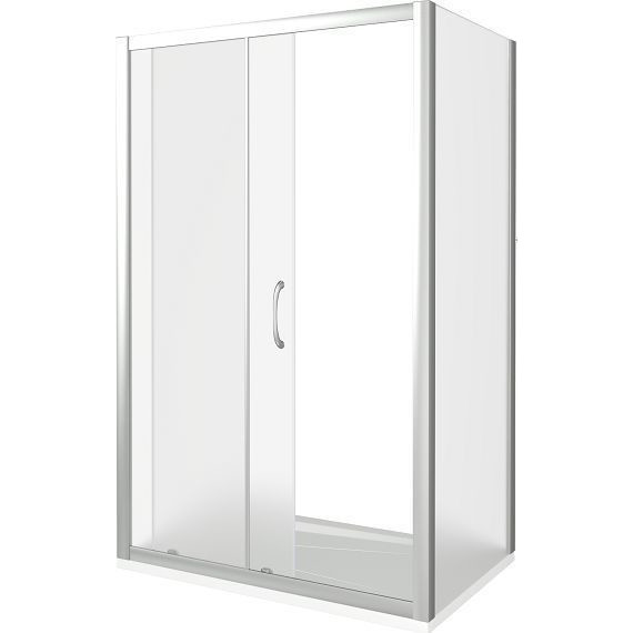 Душевое ограждение Bas Latte WTW+SP G-WE 140х80 см алюминий/матовое - фото 