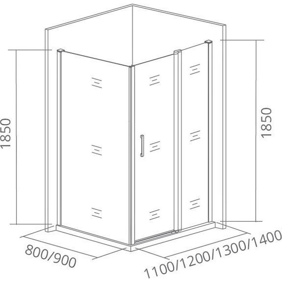 Душевое ограждение Bas Latte WTW+SP C-WE 110х80 см алюминий/прозрачное - фото 5