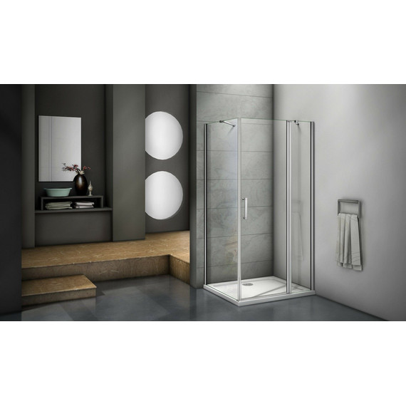 Душевое ограждение Bas Mokka WTW+SP C-WE 130х80 см алюминий/прозрачное - фото 5