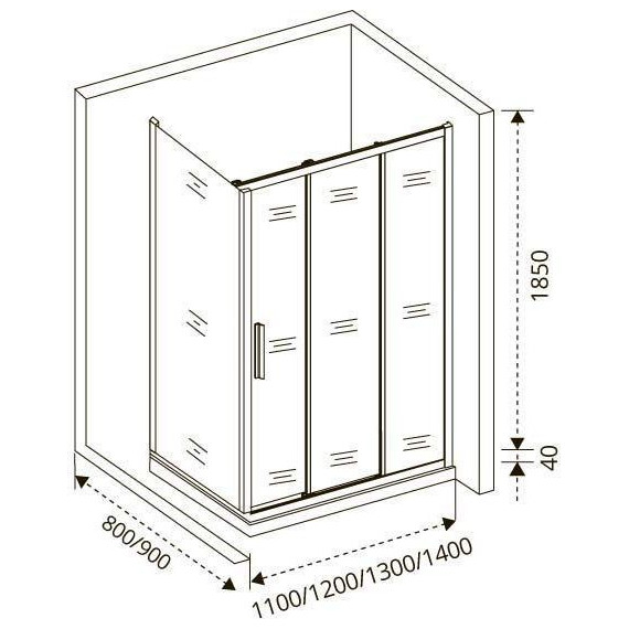 Душевое ограждение Bas Orion WTW+SP C-CH 110х90 см хром/прозрачное - фото 6