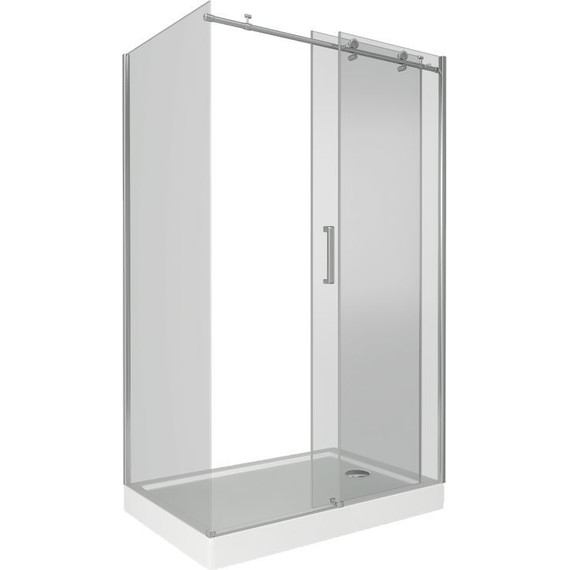Душевое ограждение Bas Puerta WTW+SP C-CH 130х80 см (стекло 8 мм) хром/прозрачное - фото 3
