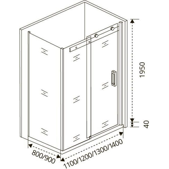 Душевое ограждение Bas Puerta WTW+SP C-CH 140х80 см (стекло 8 мм) хром/прозрачное - фото 6