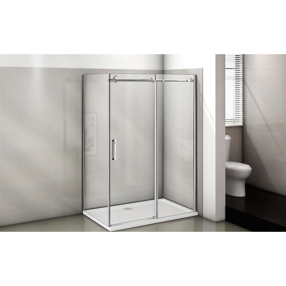 Душевое ограждение Bas Puerta WTW+SP C-CH 140х100 см (стекло 8 мм) хром/прозрачное - фото 5