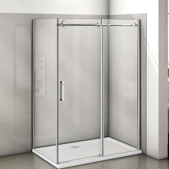 Душевое ограждение Bas Puerta WTW+SP C-CH 130х100 см (стекло 8 мм) хром/прозрачное - фото 4