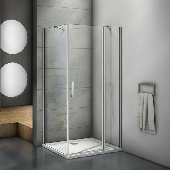 Душевое ограждение Bas Mokka WTW+SP C-WE 140х100 см алюминий/прозрачное - фото 4