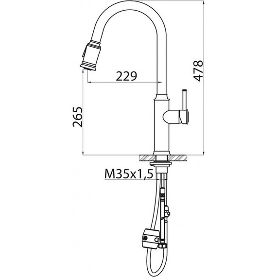 Смеситель для кухни BelBagno BB-LAM58-IN, сатин - фото 2