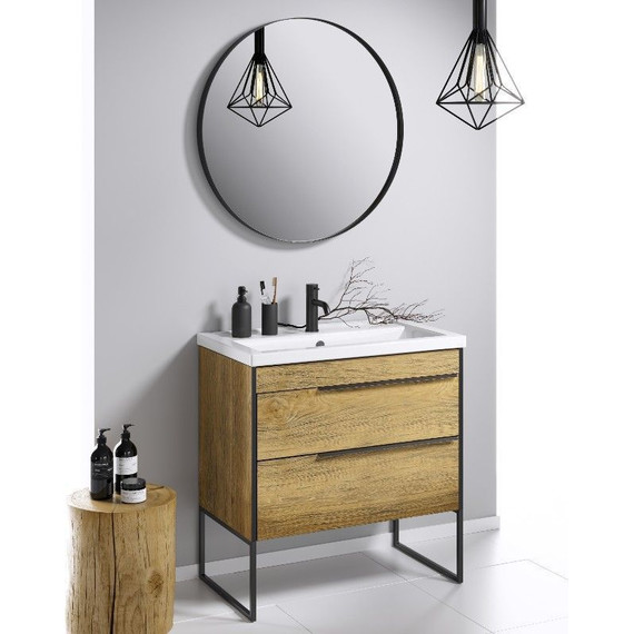 Зеркало Aqwella Fargo 80 см RM0208BLK, черный - фото 4