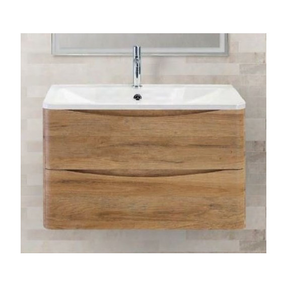 Тумба подвесная с раковиной BelBagno ACQUA-800-2C-SO-RR 80 см, Rovere Rustico, Цвет фасада: Rovere Rustico - фото 