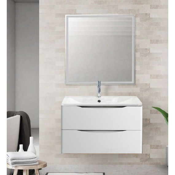 Тумба подвесная с раковиной BelBagno ACQUA-1000-2C-SO-BL 100 см, Bianco Lucido, Цвет фасада: Bianco Lucido - фото 2